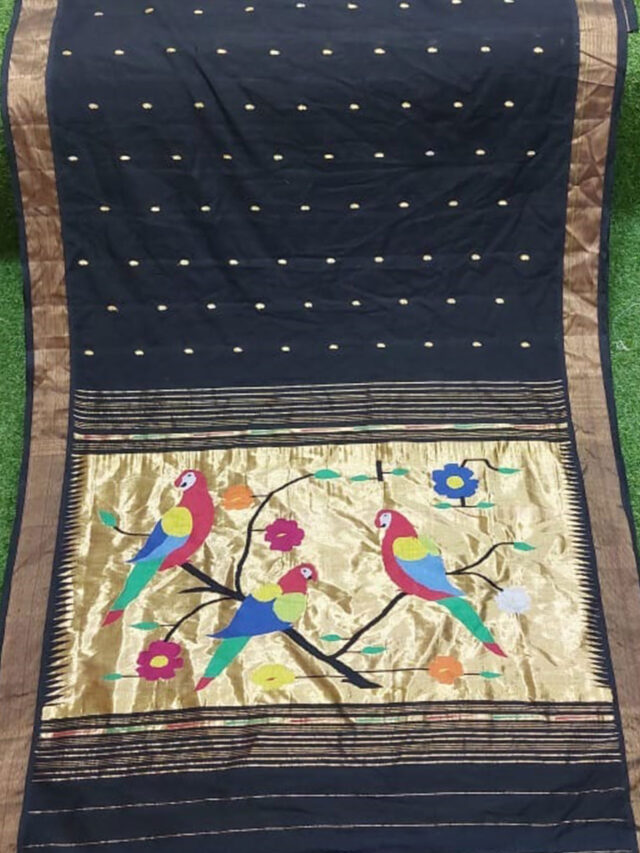 Om Paithani Best Cotton handloom paithani saree